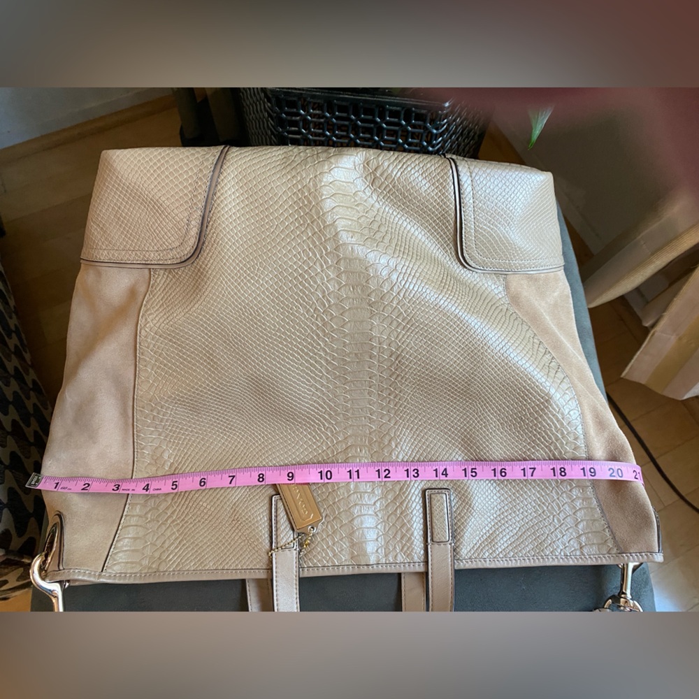 Coach Hadley XL Exotic Python Embossed Leather Du… - image 15